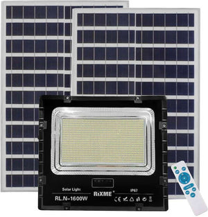 Ηλιακός προβολέας Rixme 1.600w με 2 σολαρ πανελ